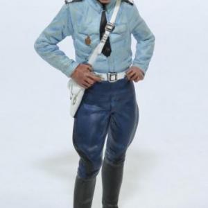 Figurine policier motocycliste des années 1975-1980 debout 