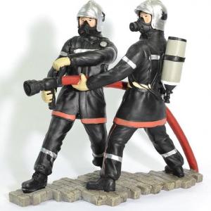 Figurines 2 Sapeurs Pompiers avec lance incendie LDV jet horizontal