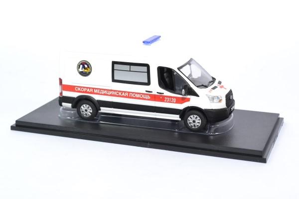 Ford transit lwb ambulance saint petersburg ruessie 1 43 greenlight 86182 3 