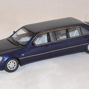 Mercedes W140 limousine 600 sl pulmann bleu 1998 neo 1/43