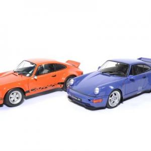 Coffret pack Porsche 911 RSR orange et 964 RS Bleu Maritime