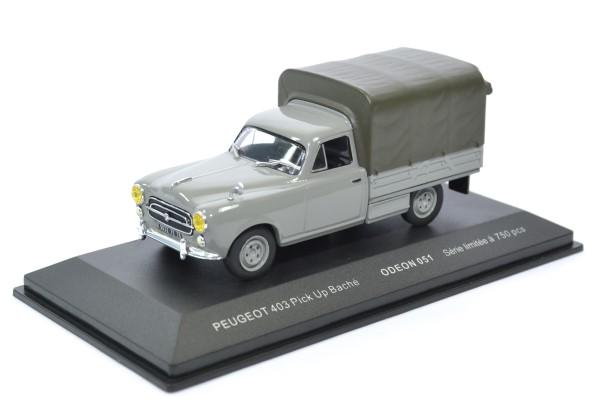 PEUGEOT 203 PICK UP BACHÉ Gris LEADER 1:43 imperfection de referenc