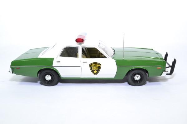 Plymouth fury police chicksaw 1975 greenlight 1 18 autominiature01green19076 4 